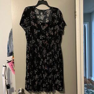 Torrid Black Floral Mini Dress